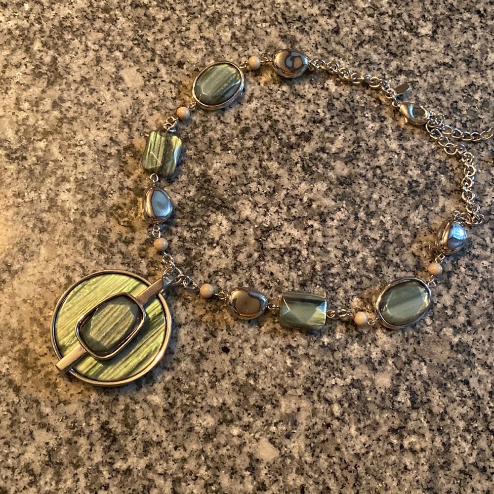 Green stone necklace